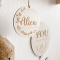 Personalisiertes Holzschild mit Namen - BohoWildflowerVibes