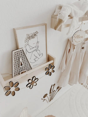 Rattan Buchstabe aus Holz, Wanddekoration, Alphabet, Kinderzimmer und Babyzimmer - BohoWildflowerVibes