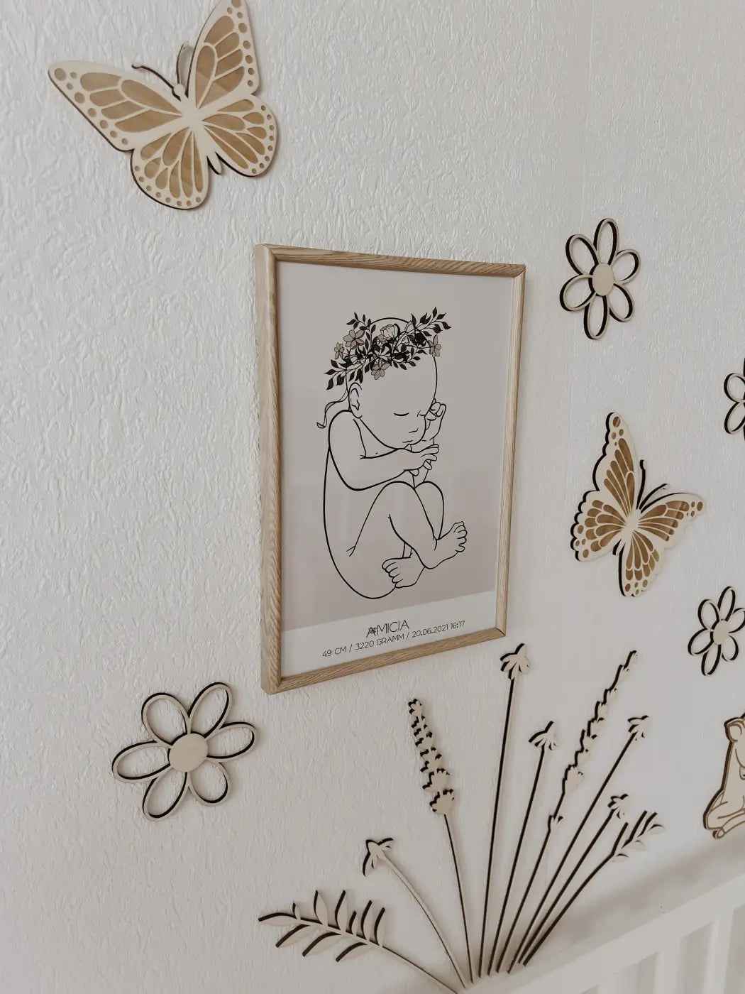 Schmetterlinge aus Holz im Set 3 Stück Wanddekoration - BohoWildflowerVibes