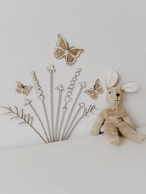 Schmetterlinge aus Holz im Set 3 Stück Wanddekoration - BohoWildflowerVibes