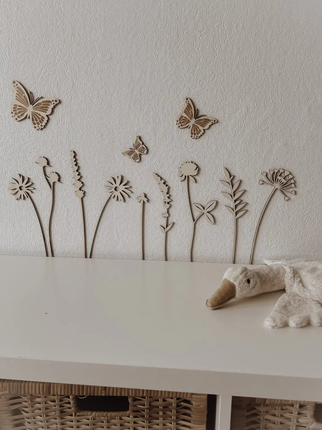 Schmetterlinge aus Holz im Set 3 Stück Wanddekoration - BohoWildflowerVibes