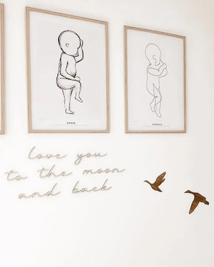 Schriftzug - love you to the moon and back