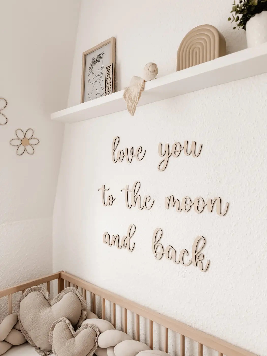 Schriftzug - love you to the moon and back - BohoWildflowerVibes