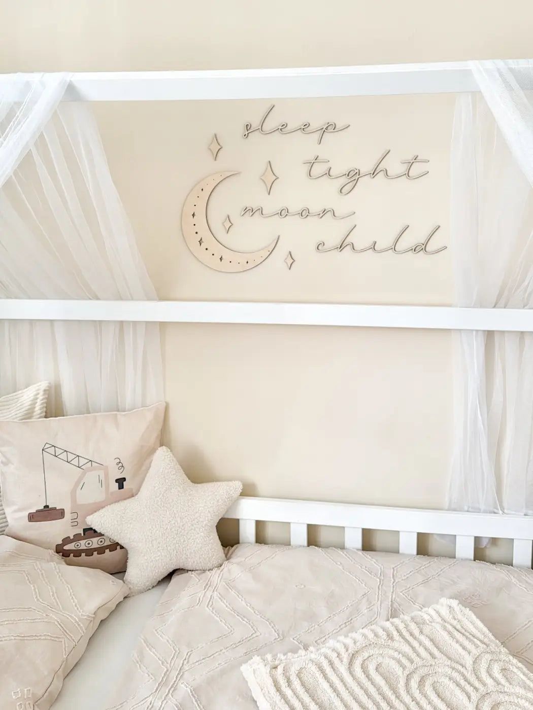 Schriftzug - sleep tight moon child - BohoWildflowerVibes