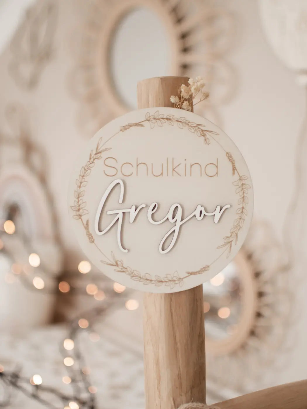 Schulkind Tafel aus Holz - BohoWildflowerVibes