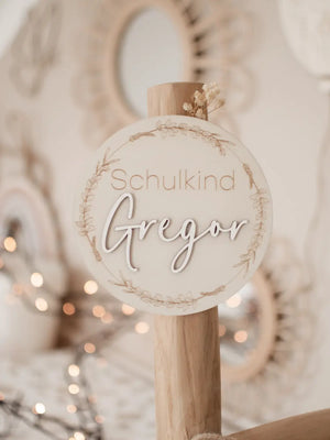 Schulkind Tafel aus Holz - BohoWildflowerVibes