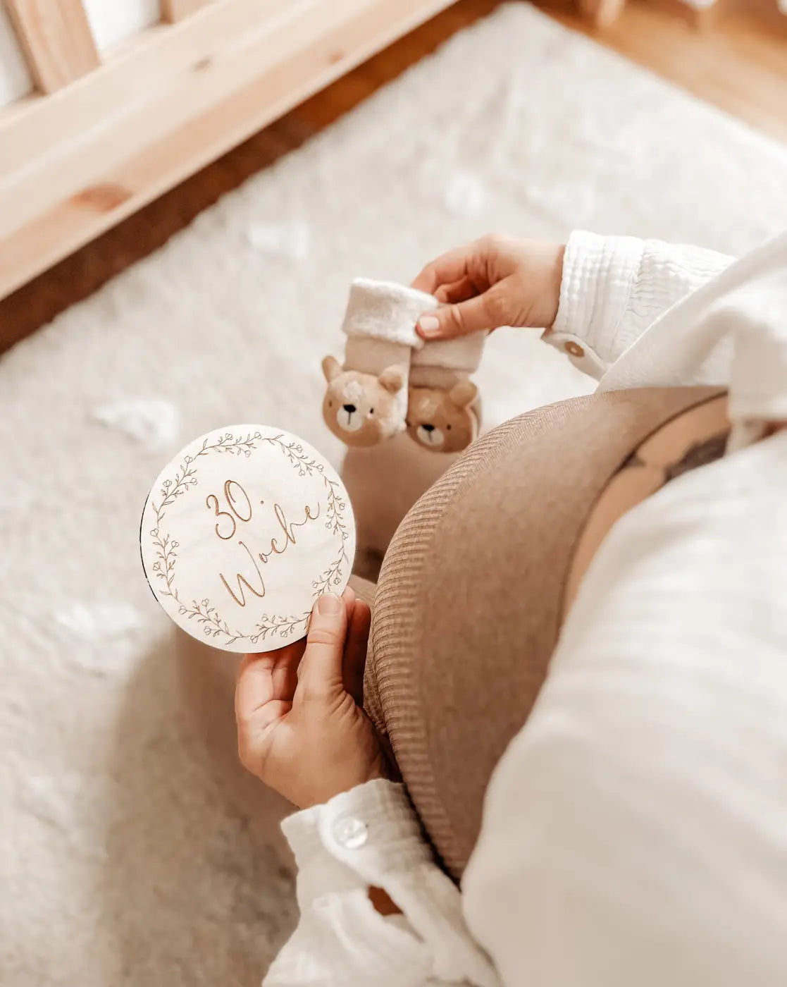 Schwangerschaft Meilensteinkarten aus Holz, Wochen, Schwangerschaft verkünden, Baby, Geburt - BohoWildflowerVibes