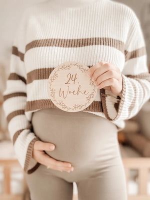 Schwangerschaft Meilensteinkarten aus Holz, Wochen, Schwangerschaft verkünden, Baby, Geburt - BohoWildflowerVibes