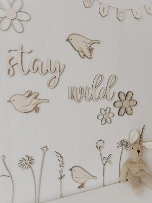 Schriftzug - stay wild - BohoWildflowerVibes