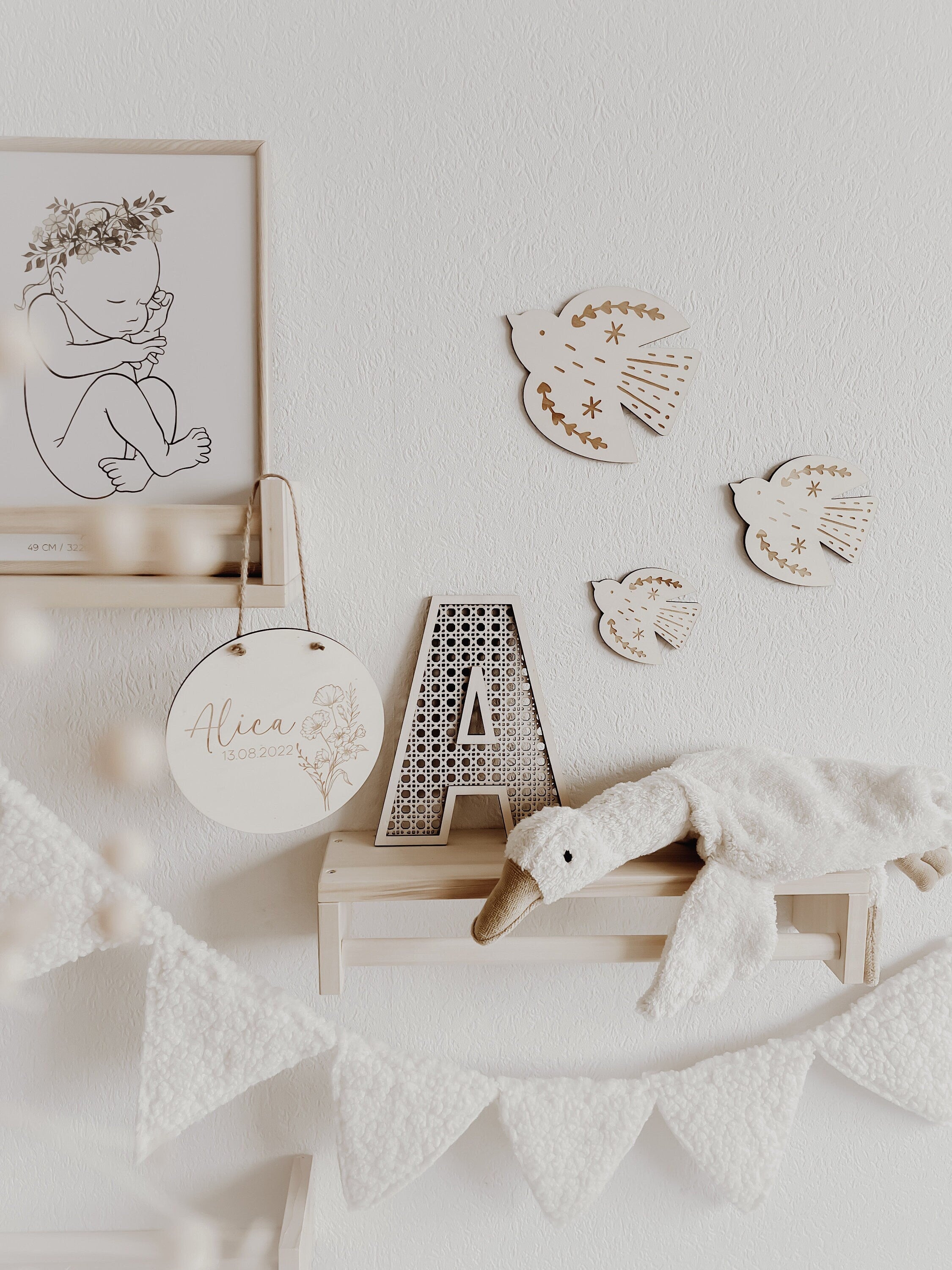 Tauben graviert - BohoWildflowerVibes