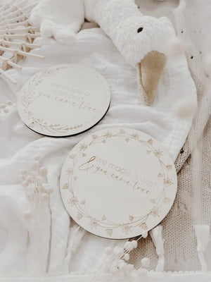 Holztafel - We made a wish and you came true - BohoWildflowerVibes