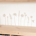 Wildblumen aus Holz im Set 9 Stück Wanddekoration - 9 Wildblumen