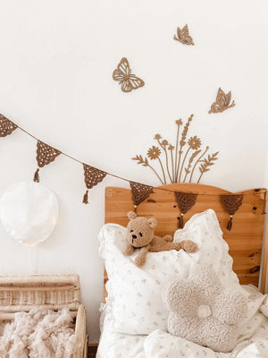 3 Schmetterlinge aus Holz - Nussbraun Wanddekoration, Kinderzimmer - BohoWildflowerVibes