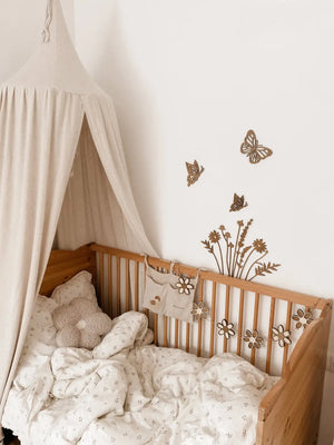 3 Schmetterlinge aus Holz - Nussbraun Wanddekoration, Kinderzimmer - BohoWildflowerVibes