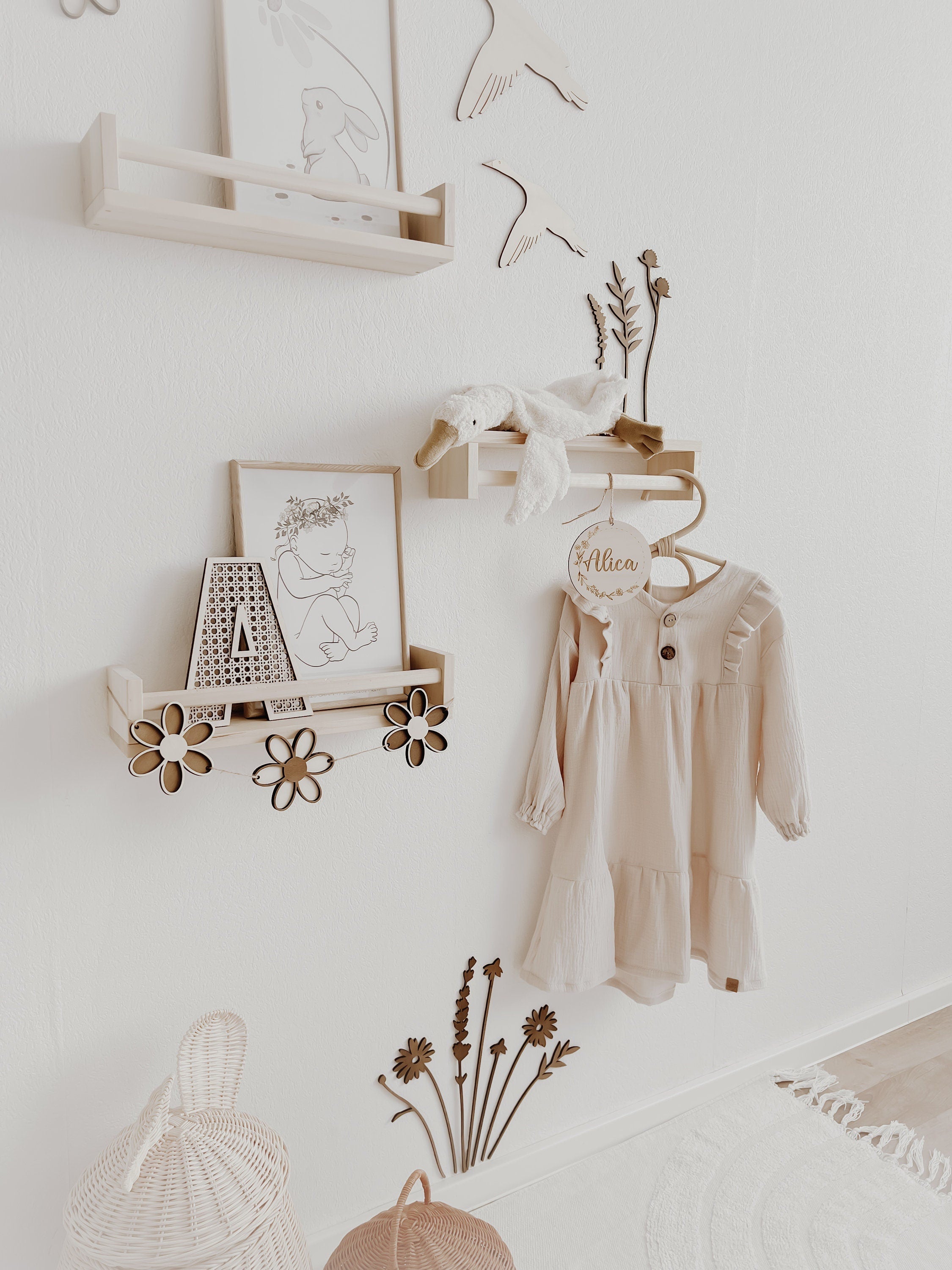 Wildblumen aus Holz - Nussbraun - BohoWildflowerVibes