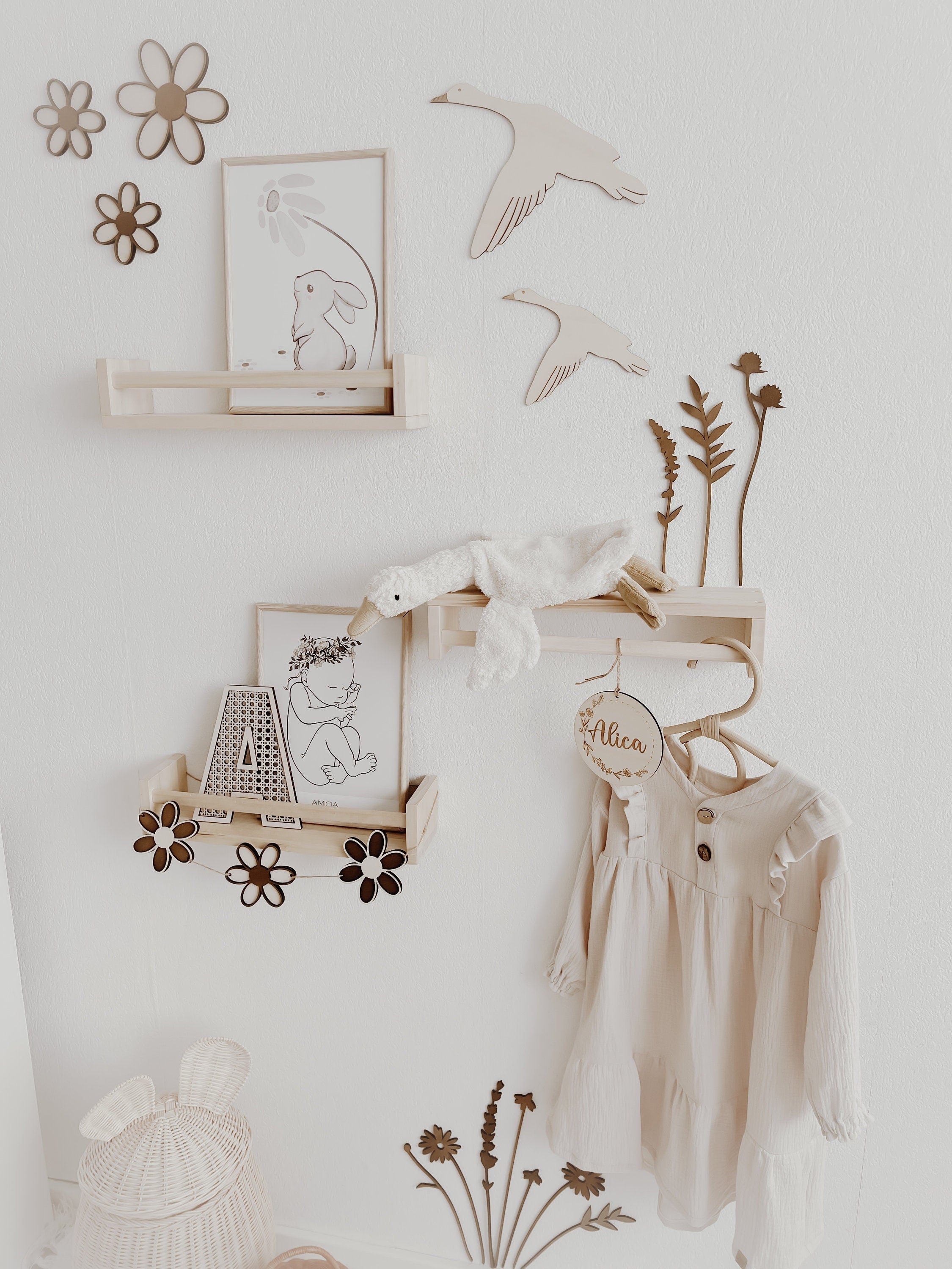 Wildblumen aus Holz - Nussbraun - BohoWildflowerVibes